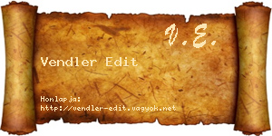 Vendler Edit névjegykártya
